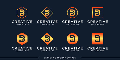 set monogram c logo design template vector	