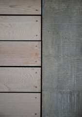 Cedar and concrete wall cladding