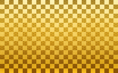 Gold check pattern. gold. background.
金色の市松模様　金のチェックパターン　ゴールド　麻の葉