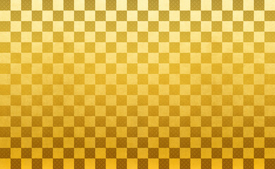 Gold check pattern. gold. background.
金色の市松模様　金のチェックパターン　ゴールド　七宝