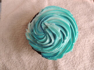 Closeup of a chocolate cupcake