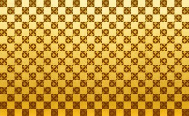 Gold check pattern. gold. background.
金色の市松模様　金のチェックパターン　ゴールド　七宝
