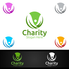 Helping Hand Charity Foundation Creative Logo for Voluntary Church or Charity Donation