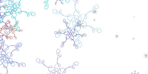 Light Multicolor vector pattern with curved lines.