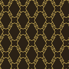 Fototapeta premium Trendy geometric background pattern. Seamless pattern for wallpaper design. Gold and black colors