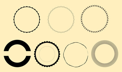 かっこいい丸いマークのデザイン用のイラストセット