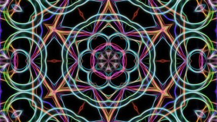 Abstract fractal background with neon pattern