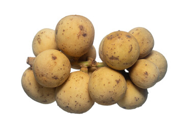 Southern Langsat friut on white background.