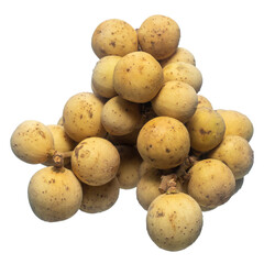 Southern Langsat friut on white background.