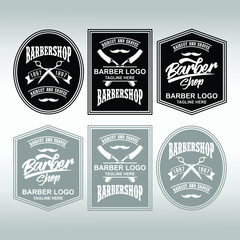 Barber Shop labels, banner, logo vector