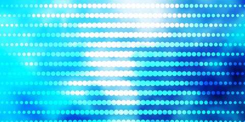 Light BLUE vector background with circles. Colorful illustration with gradient dots in nature style. Pattern for business ads.