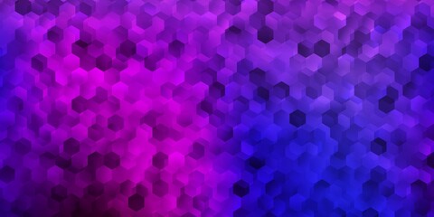 Light purple, pink vector template in a hexagonal style.