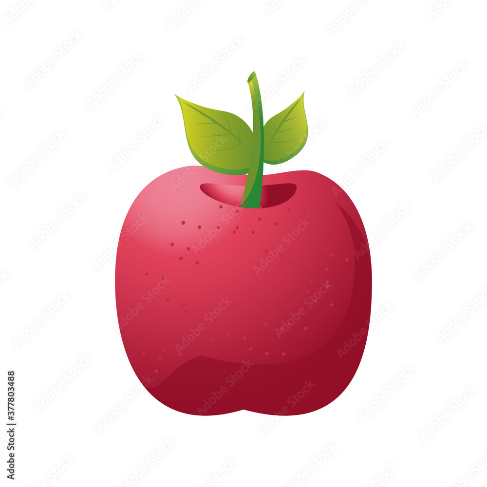Poster delicious apple on white background - Posters