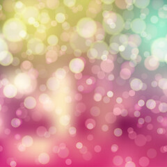 Abstract pink background with defocused lights. Vector