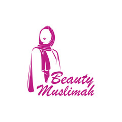 Beauty Muslimah Hijab Collection Logo Template Design Vector