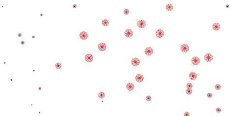 Light Purple, Pink vector doodle texture with flowers.