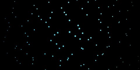 Dark BLUE vector template with neon stars. Decorative illustration with stars on abstract template. Pattern for websites, landing pages.