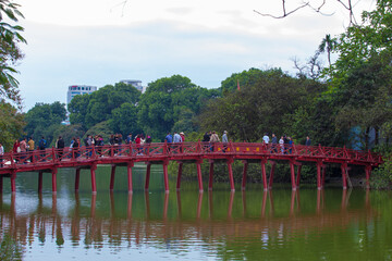 Red Bridge in Hoan Kiem Lake, Ha Noi, Vietnam