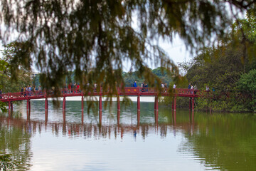 Red Bridge in Hoan Kiem Lake, Ha Noi, Vietnam