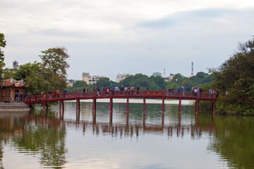 Red Bridge in Hoan Kiem Lake, Ha Noi, Vietnam