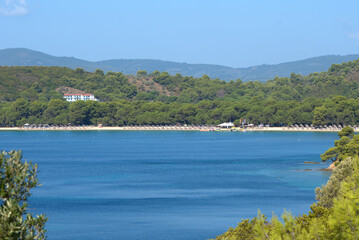 Fototapeta na wymiar Greece, Skiathos island, the famous beach Koukounaries 