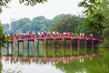 Red Bridge in Hoan Kiem Lake, Ha Noi, Vietnam