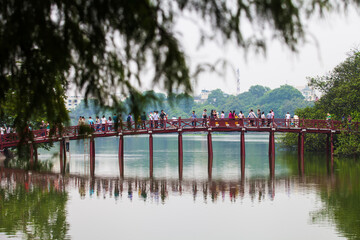 Red Bridge in Hoan Kiem Lake, Ha Noi, Vietnam