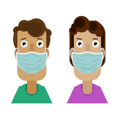 People vector with surgical mask concept pandemic
