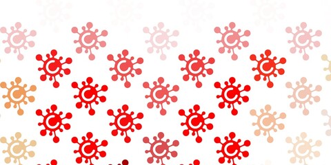 Light Red vector background with covid-19 symbols.