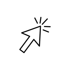 Click, cursor, pointer icon outline style for your web design, logo, UI. illustration