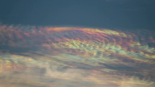 Time lapse of the Iridescent clouds in the sky
