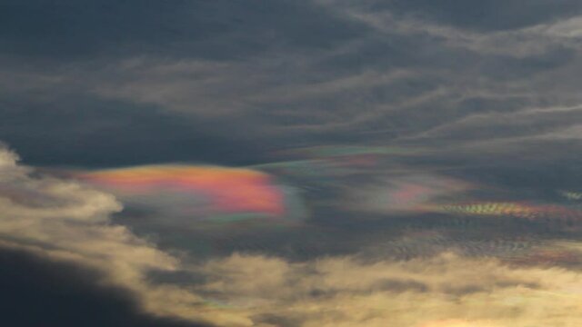Time lapse of the Iridescent clouds in the sky