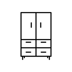 cabinet,closet, cupboard, wardrobe icon with outline style vector for your web design, logo, UI. illustration