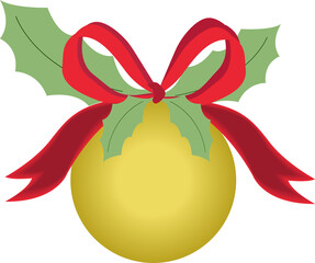 Christmas tree decoration balloon with bow vector drawing