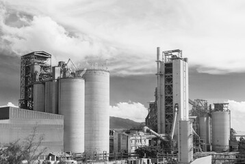 Exterior of chemical factory. Industrial background
