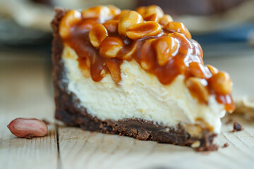 Cheesecake. Soft cottage cheese cake with nuts. High quality photo.