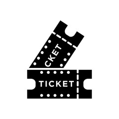 Fototapeta na wymiar tickets icon with glyph style vector for your web design, logo, UI. illustration