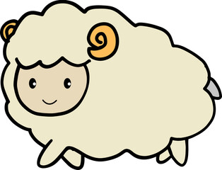 可愛い歩く羊のイラスト