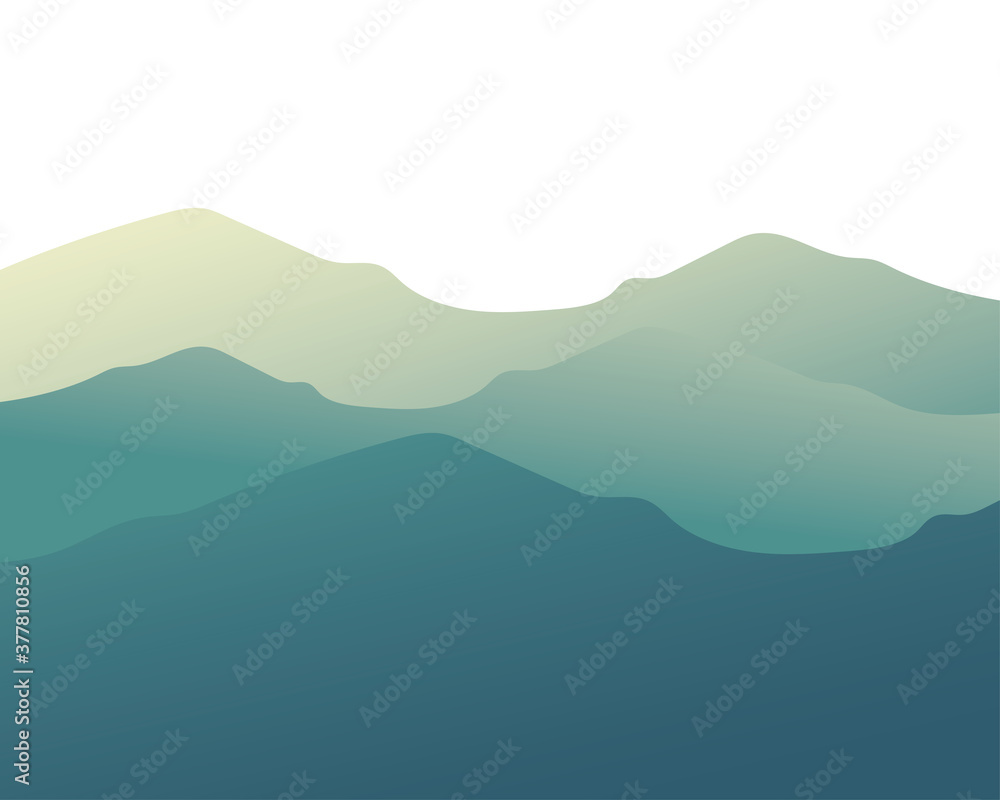 Poster blue mountains landscape vector design