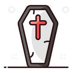 Obraz premium Funeral box icon design, plus on coffin in style 