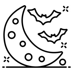 
Halloween moon, trendy icon design of halloween night 
