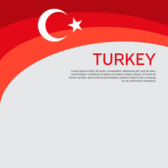 Abstract waving turkey flag. Creative background for the design of patriotic Turkish holiday cards. National poster. Cover, banner in national colors of turkey. Vector illustration