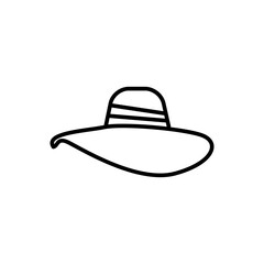 Ladies hat icon with outline style vector for your web design, logo, UI. illustration