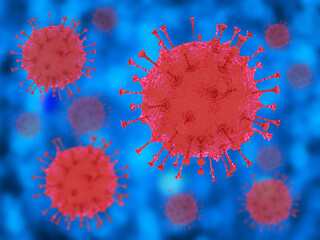 COVID-19   background,3d rendering .