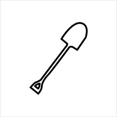 Shovel Icon with outline style vector for your web design. Gardening Vector Illustration. Construction Equipment Sign & Symbol.