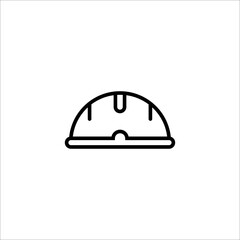 Construction helmet icon with outline style vector for your web design