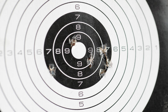 shooting target with bullet holes