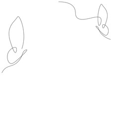 Butterfly animal continuous line drawing. Vector illustration