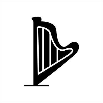 Harp vector glyph with outline style vector for your web design, logo, UI. illustration	
