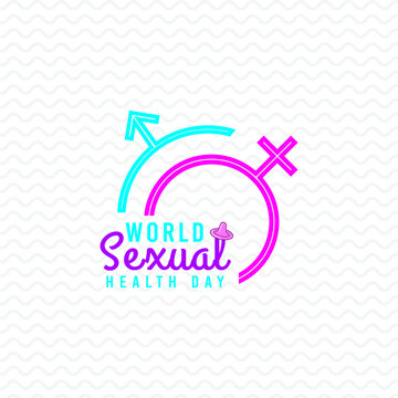 World Sexual Health Day Concept this men women icon shape and condom.